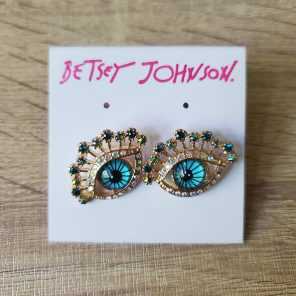 Betsey Johnson eye stud earrings - Picture 1 of 4